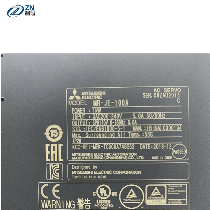 オリジナルPLC三菱サーボ ドライブ3段階MR-JE-100A 200 - 240V AC
